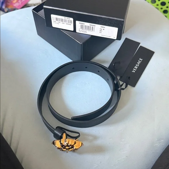 Versace Kids Belt with Gold Medusa Buckle - Picture 1 of 9